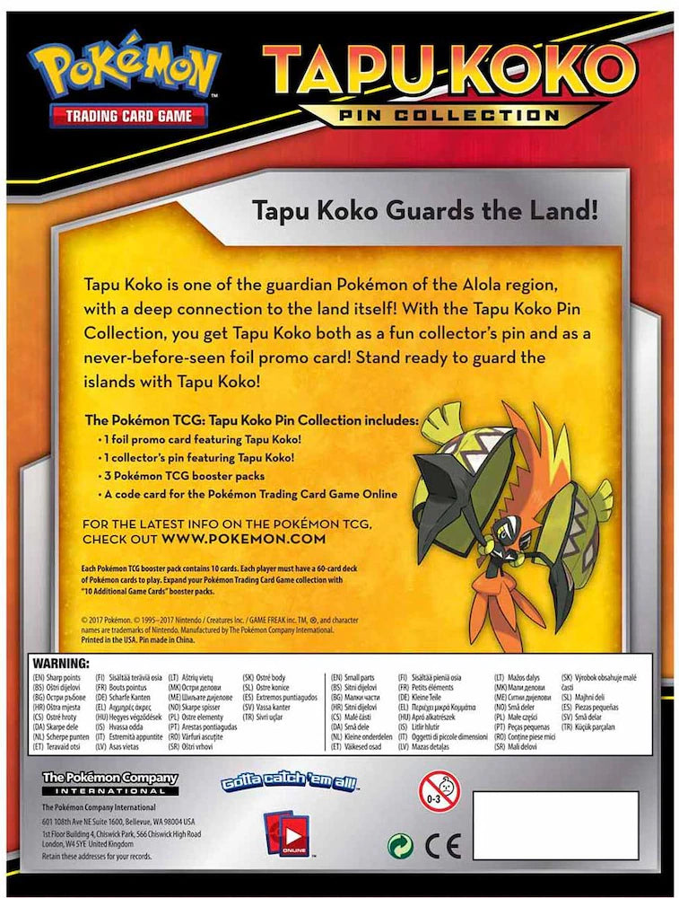 Pokémon - Tapu Koko Pin Collection - EN - Pokemon Evolutions TCG